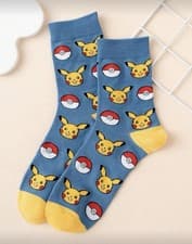 Image of Pokémon Socks. Pikachu Face & Powerball Brand New. Size 43-46 (9-11 Uk)