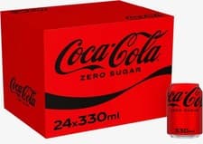 Image of Coca Cola Zero Sugar 24 x 330ml Cans 330 ml (Pack of 24) Free Shipping