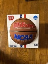 Image of Wilson Total Grip NCAA Icon Full Size 6 Mens Basketball - Red/White/Blue