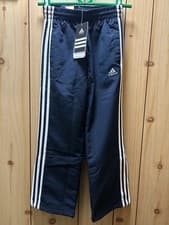 Image of Adidas 3 Stripe Kids Woven Track Pants (Navy/White) - Age 7/8 Years