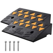 Image of VEVOR Rubber Curb Ramp Driveway Ramp for Curb 2 Pack 5" Rise 19" Wide 33069 lbs