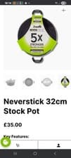 Image of Scoville Neverstick 5x Stronge Than Other Non sticks 32cm/8L Stock Pot