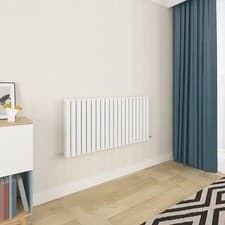 Image of Oval Column Radiator Horizontal Central Heating Rad 600x1180mm Double White