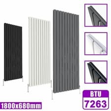 Image of Horizontal Vertical Designer Radiator Flat Panel Oval Column Central Heating
