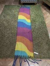 Image of Accessorize Polyester Scarf with Tassels Multi Coloured New with Tags