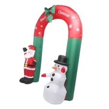 Image of 7.9ft Christmas Inflatables Santa Snowman Archway Blow Up Outdoor Decoration