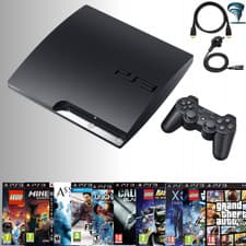 Image of Sony Playstation 3 Slim Console 1 Controller 120GB PS3 Cables 10 Games HDMI