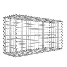 Image of Gabion Basket Metal Gabion Cage Galvanised 100 x 50 x 30 cm Silver GGB153