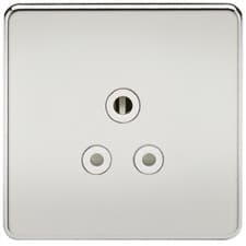 Image of Knightsbridge 1G 5A Screwless Polished Chrome Round Pin Unswitched Wall Socket