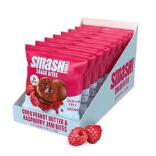 Image of Smash Foods Gluten-Free Vegan Snack Bites (Raspberry), Protein & Energy, 8-Pack