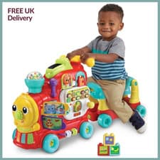 Image of VTech Baby 4-In-1 Alphabet Train Ride Kids Childrens Fun Play Toy Playset - Red