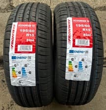 Image of 2x 195/60R15 BUDGET TYRES BRAND NEW 2025 DOT CODE! 195/60/15 1956015 195 60 15