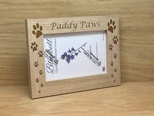 Image of Dog Paws Photo Frame Landscape 4x6" Personalised And Engraved