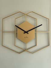 Image of Acctim “Addison” 55cm Geometric Wall Clock, Brass - NEW RRP £68.00
