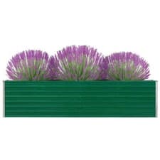Image of Garden Raised Bed Galvanised Steel Outdoor Planter Pot Vegetable Flower Herb Box