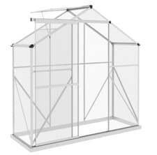Image of Polycarbonate Greenhouse Aluminium Walk-In Green House Rain Gutter 6 x 2.5ft