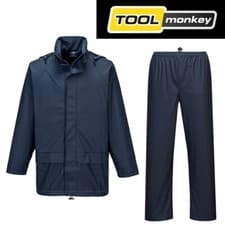Image of Portwest Rain Suit L450 Sealtex Essential Waterproof Rainsuit 2 Piece Navy M-3XL