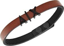 Image of ARMANI EXCHANGE AXG0054001 MENS BROWN LEATHER BRACELET - No Box - BNWT