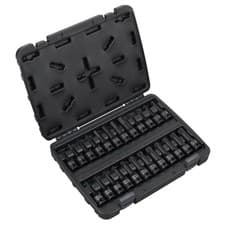 Image of Sealey AK56000 Impact Socket Bit Set 1/2"Sq Drive 24pc Hex/TRX-Star*/Spline