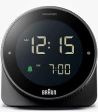Image of Braun Digital Alarm Clock with Rotating Bezel for Quick Time Setting - Black