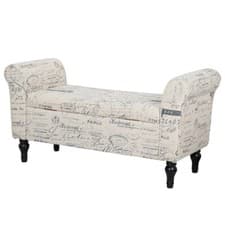 Image of Large End of Bed Storage Bench Footstool & Storage Hallway Window Seat Ottoman