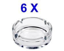 Image of Clear Round Glass Ashtray Cigarette Smoking Ash Tray Stackable Home Pub Garden