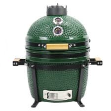 Image of YNNI 15.7 inch Green Kamado Grill BUNDLE Table Stand and Accessories TQTT15GR
