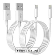 Image of Premium iPhone USB-A to Lightning Charging Cable MFi Certified 2m Each 2 Pack