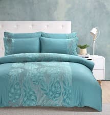 Image of Modern Classic Leaf Cut out Print Duvet Pillow Case Bed Bedding Set Covers Size