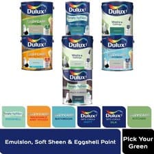 Image of Dulux Emulsion, Soft Sheen & Eggshell Paint, shades of green