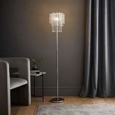 Image of Standard Floor Lamp Light Free Standing Jewel Chrome Living Room Home Lighting