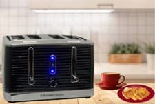 Image of Russell hobbs Inspire 4 slice toaster Defrost Wide Slots 24381 Black (B MARKED)