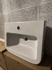 Image of 53cm square semi recessed basin 530mm x 384mm x 180mm MDWHSSBA1-Lecico Madison