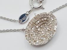 Image of Links of London Diamond Necklace Pave Concave Oval sterling silver NEW