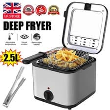 Image of 2.5Ltr Compact 900W Electric Stainless Steel Deep Fat Fryer Non-stick Chip Pan