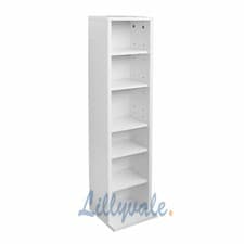 Image of Single Rack DVD Storage Tower Rack CD unit shelf org arc wood black white - SALE