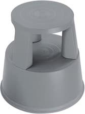Image of 2Work Plastic Step Stool with Non-Slip Rubber Base 430mm Dark Grey