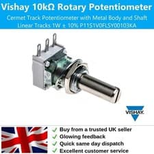 Image of Vishay 10kΩ Rotary Potentiometer Cermet Linear Track 1W ± 10% P11S1V0FLSY00103KA