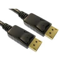 Image of Cables Direct 2m DisplayPort to DisplayPort Cable DP 1.4 4K Locking Gold Black
