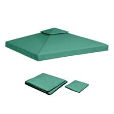 Image of 3x3M 2-Tier Waterproof Gazebo Top Replacement Canopy Cover Sunshade Patio Garden