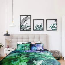 Image of Florista Green & Blue Duvet Quilt Cover Set Premium Quality 100% Cotton