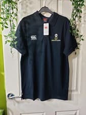 Image of Canterbury Mens Waimak Polo Shirt Black Size M Chest 41 Inch Short Sleeve