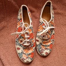 Image of HOTTER canvas floral comfort pumps flats size 5 Brand New!