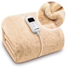Image of Dreamcatcher Heated Throw Luxury Electric Bed Sofa Blanket Faux Fur Timer