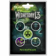 Image of Wednesday 13 Button Badge Pack Necrophaze - Pack of 5 Badges - Official Merch