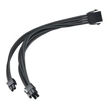 Image of 30cm SilverStone PP07E-PCIB 8-pin to PCIe 8-pin (6+2) Extension Cable, Male to F