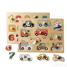 Image of Wooden Shapes Kids Geometry Educational Toys Puzzle Montessori Early Learning UK