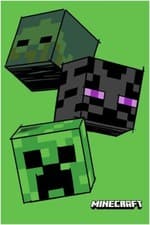 Image of Minecraft Mob Faces Fleece Blanket Throw
