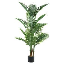 Image of 6FT Artificial Palm Tree IndoorTall Faux Tropical Areca Tree Lifelike Leaves