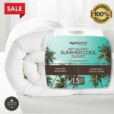 Image of NightComfort 1.5 Tog Summer Breeze Light Duvet - Anti-Allergy Microfibre Quilt